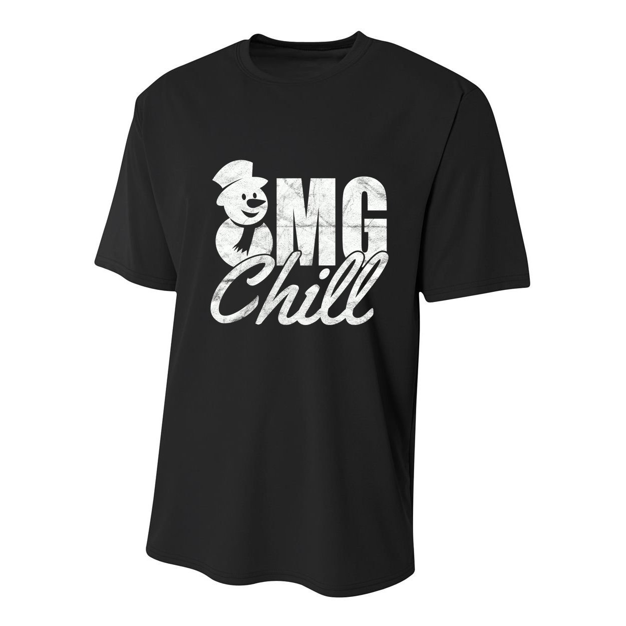 OMG Chill Winter Snowman Youth Performance Sprint T-Shirt
