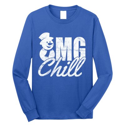 OMG Chill Winter Snowman Long Sleeve Shirt