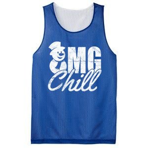 OMG Chill Winter Snowman Mesh Reversible Basketball Jersey Tank