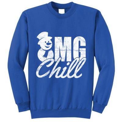 OMG Chill Winter Snowman Tall Sweatshirt