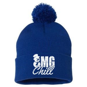 OMG Chill Winter Snowman Pom Pom 12in Knit Beanie