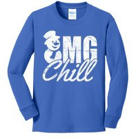 OMG Chill Winter Snowman Kids Long Sleeve Shirt