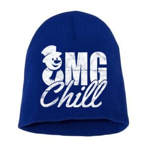 OMG Chill Winter Snowman Short Acrylic Beanie