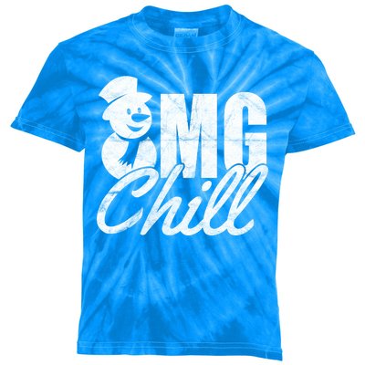 OMG Chill Winter Snowman Kids Tie-Dye T-Shirt