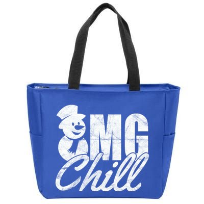OMG Chill Winter Snowman Zip Tote Bag
