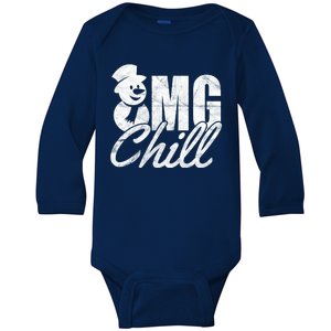 OMG Chill Winter Snowman Baby Long Sleeve Bodysuit