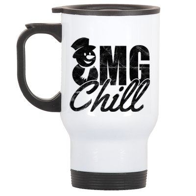 OMG Chill Winter Snowman Stainless Steel Travel Mug