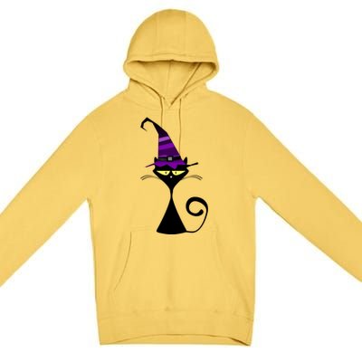 Original Cat With Wizard Hat Halloween Costume Gift Premium Pullover Hoodie