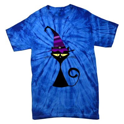 Original Cat With Wizard Hat Halloween Costume Gift Tie-Dye T-Shirt