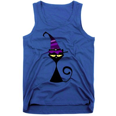 Original Cat With Wizard Hat Halloween Costume Gift Tank Top