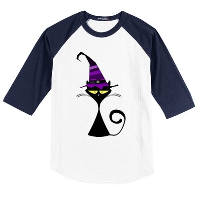 Original Cat With Wizard Hat Halloween Costume Gift Baseball Sleeve Shirt