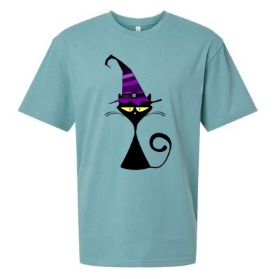 Original Cat With Wizard Hat Halloween Costume Gift Sueded Cloud Jersey T-Shirt