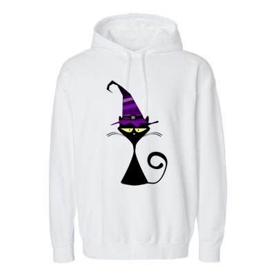 Original Cat With Wizard Hat Halloween Costume Gift Garment-Dyed Fleece Hoodie