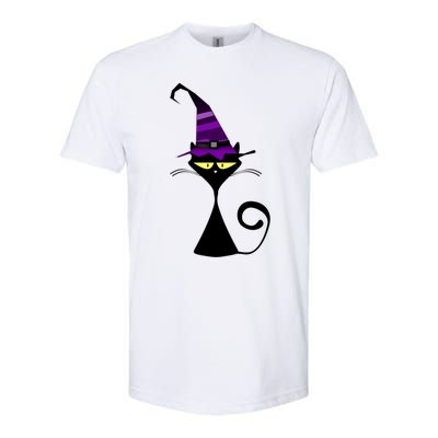 Original Cat With Wizard Hat Halloween Costume Gift Softstyle CVC T-Shirt