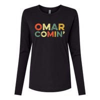 Omar Comin Wire Funny Meme Trending Popular Culture Slang Womens Cotton Relaxed Long Sleeve T-Shirt