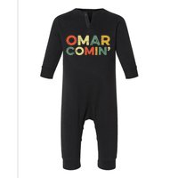 Omar Comin Wire Funny Meme Trending Popular Culture Slang Infant Fleece One Piece