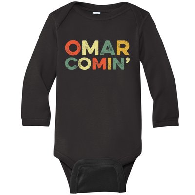 Omar Comin Wire Funny Meme Trending Popular Culture Slang Baby Long Sleeve Bodysuit