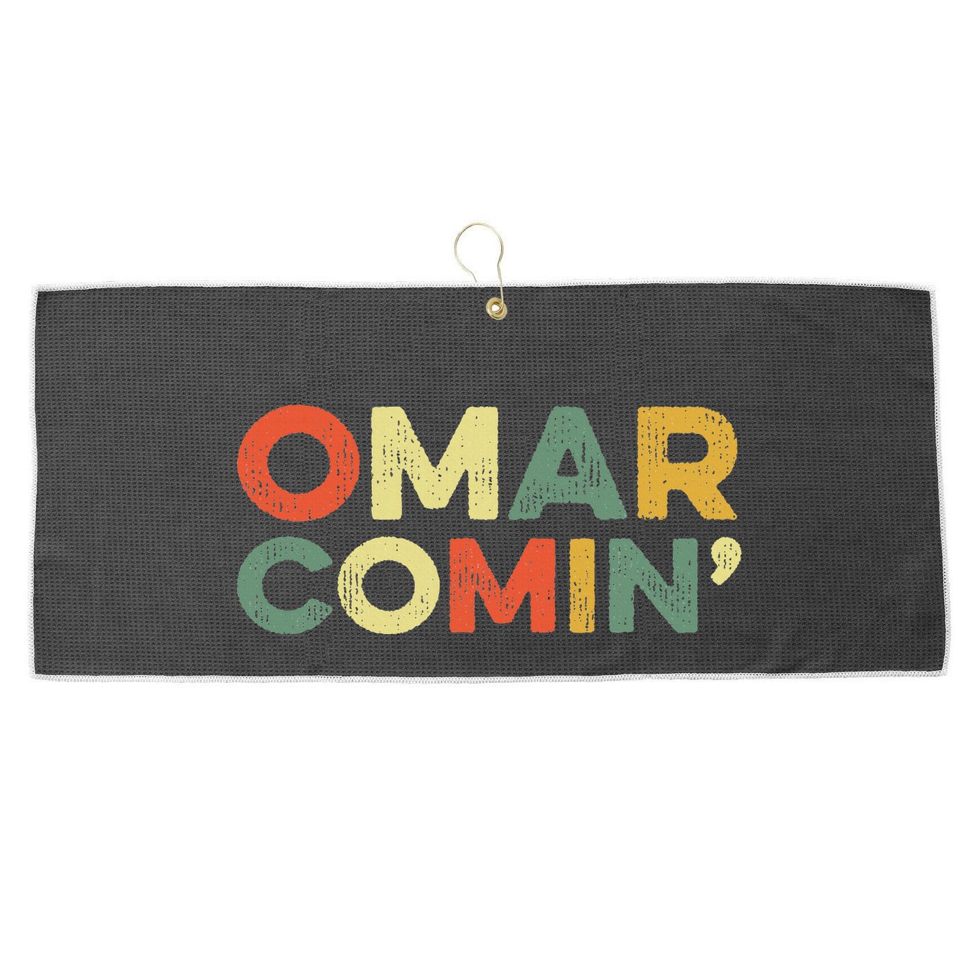 Omar Comin Wire Funny Meme Trending Popular Culture Slang Large Microfiber Waffle Golf Towel
