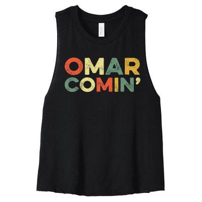 Omar Comin Wire Funny Meme Trending Popular Culture Slang Women's Racerback Cropped Tank