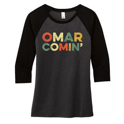 Omar Comin Wire Funny Meme Trending Popular Culture Slang Women's Tri-Blend 3/4-Sleeve Raglan Shirt