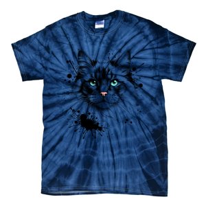 Ornate Cat With Turquoise Eyes And Paint Splash Gift Tie-Dye T-Shirt