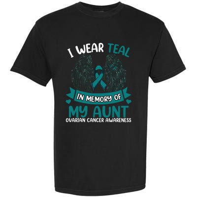 Ovarian Cancer Wings I Wear Teal In Memory Of My Aunt Garment-Dyed Heavyweight T-Shirt