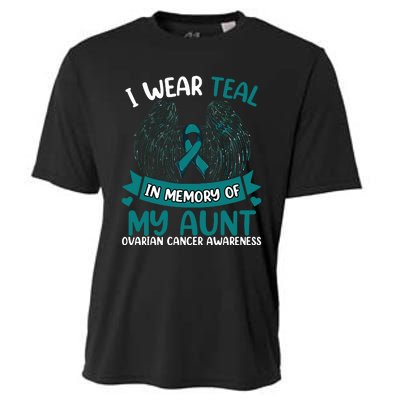 Ovarian Cancer Wings I Wear Teal In Memory Of My Aunt Cooling Performance Crew T-Shirt