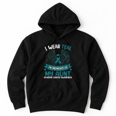 Ovarian Cancer Wings I Wear Teal In Memory Of My Aunt Hoodie