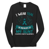 Ovarian Cancer Wings I Wear Teal In Memory Of My Aunt Long Sleeve Shirt