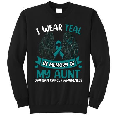 Ovarian Cancer Wings I Wear Teal In Memory Of My Aunt Sweatshirt