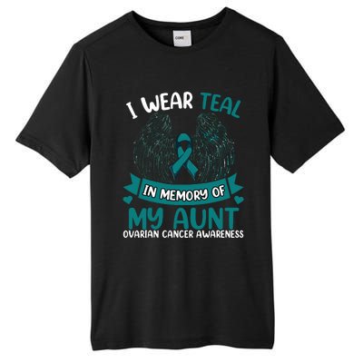 Ovarian Cancer Wings I Wear Teal In Memory Of My Aunt Tall Fusion ChromaSoft Performance T-Shirt