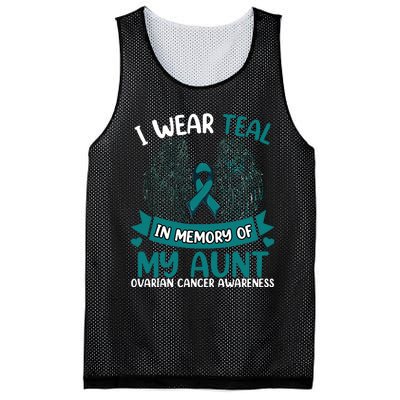 Ovarian Cancer Wings I Wear Teal In Memory Of My Aunt Mesh Reversible Basketball Jersey Tank