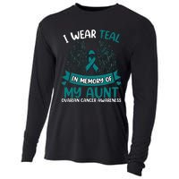 Ovarian Cancer Wings I Wear Teal In Memory Of My Aunt Cooling Performance Long Sleeve Crew