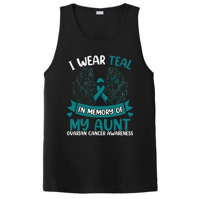 Ovarian Cancer Wings I Wear Teal In Memory Of My Aunt PosiCharge Competitor Tank