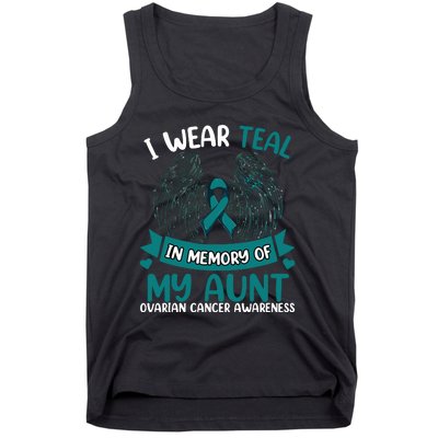 Ovarian Cancer Wings I Wear Teal In Memory Of My Aunt Tank Top