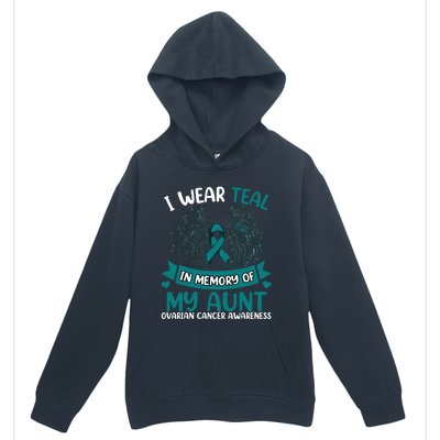 Ovarian Cancer Wings I Wear Teal In Memory Of My Aunt Urban Pullover Hoodie