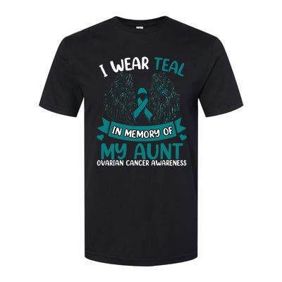 Ovarian Cancer Wings I Wear Teal In Memory Of My Aunt Softstyle CVC T-Shirt