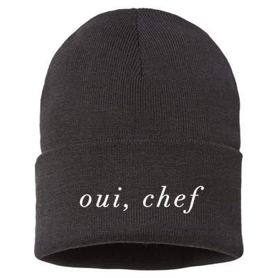 Oui Chef Yes Chef French Brigade Cooking Line Cook Foodie Sustainable Knit Beanie