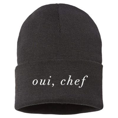 Oui Chef Yes Chef French Brigade Cooking Line Cook Foodie Sustainable Knit Beanie