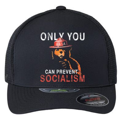 Only Can You Prevent Maga Socialism Funny Gift Flexfit Unipanel Trucker Cap