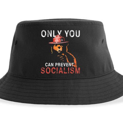 Only Can You Prevent Maga Socialism Funny Gift Sustainable Bucket Hat