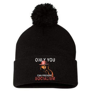 Only Can You Prevent Maga Socialism Funny Gift Pom Pom 12in Knit Beanie