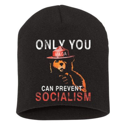 Only Can You Prevent Maga Socialism Funny Gift Short Acrylic Beanie