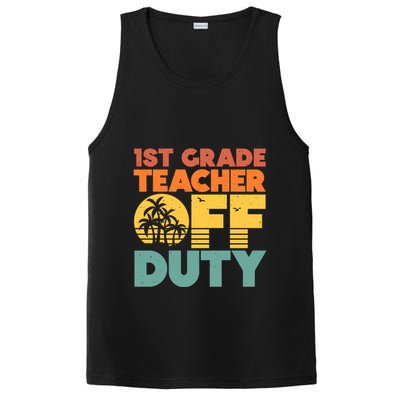 Off Duty 1St Grade Teacher Tropical Summer Vacation Break Gift PosiCharge Competitor Tank