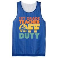 Off Duty 1St Grade Teacher Tropical Summer Vacation Break Gift Mesh Reversible Basketball Jersey Tank