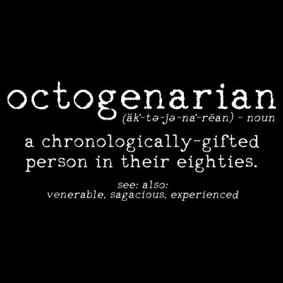 Octogenarian Definition 80 Years Old 80th Birthday Gift T-Shirt