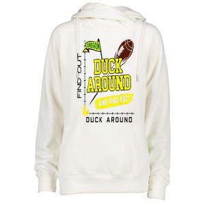 Oregon Duck Around And Find Out Womens Funnel Neck Pullover Hood