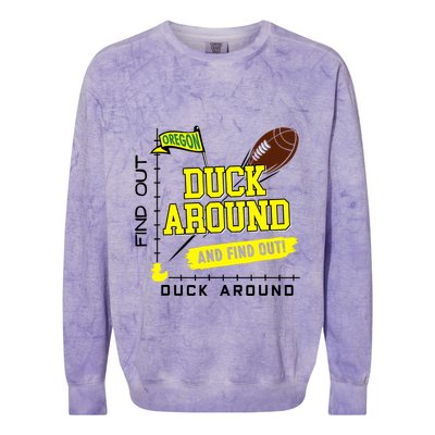 Oregon Duck Around And Find Out Colorblast Crewneck Sweatshirt