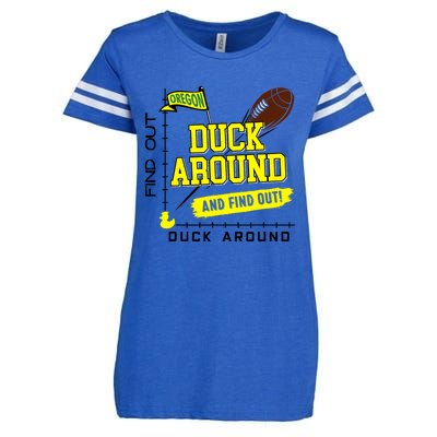 Oregon Duck Around And Find Out Enza Ladies Jersey Football T-Shirt