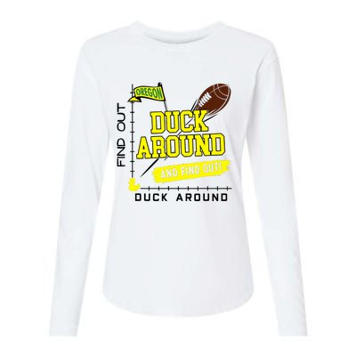 Oregon Duck Around And Find Out Womens Cotton Relaxed Long Sleeve T-Shirt